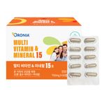 [ORONIA] Multivitamin & Mineral 15 Kinds 60 Capsules_Iron Absorption, Antioxidant, Energy Production, Bone Formation, Blood Formation, Vitamin C_Made in Canada